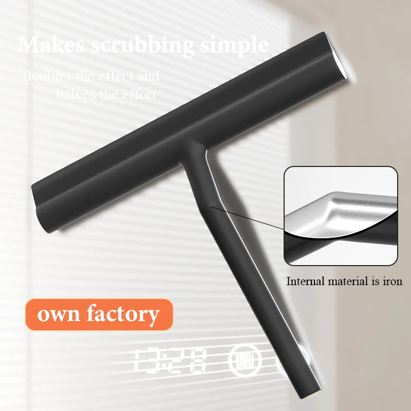 Premium Silicone-Coated Metal Non-Scratch Water Squeegee Window Wiper with Silicone Handle