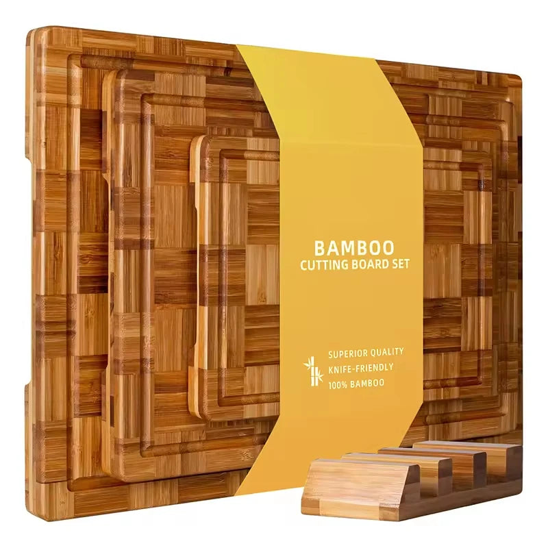 Bamboo Cutting Boards Set of 3 Chopping Boards with Juice Groove Bamboo Wood Cutting Board Set Butcher Block for Kitchen