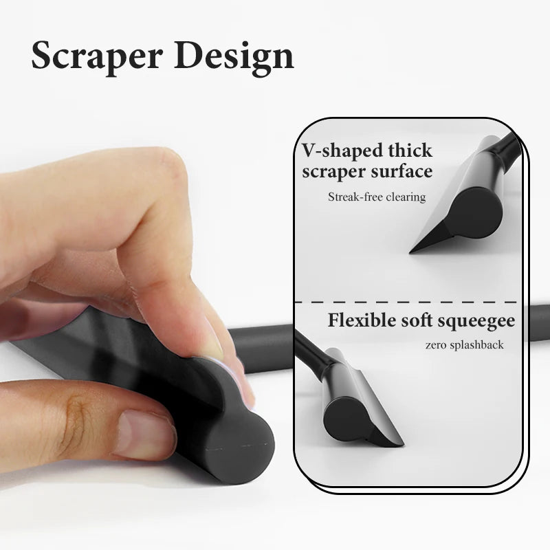 Premium Silicone-Coated Metal Non-Scratch Water Squeegee Window Wiper with Silicone Handle