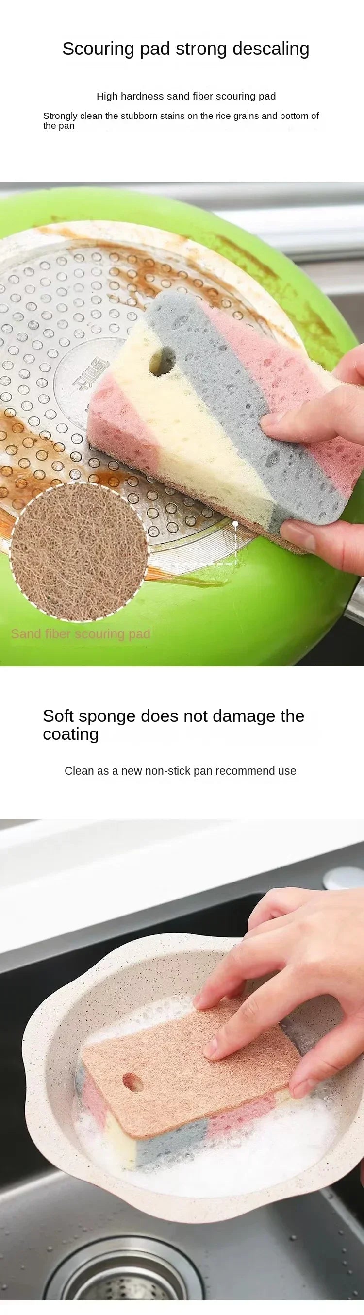 Cleaning Tools 5/10/20 Pieces Dishwashing Sponge Wood Pulp Cotton Color Magic Cleaning Sponge Pot Brush Kitchen Washing Tools