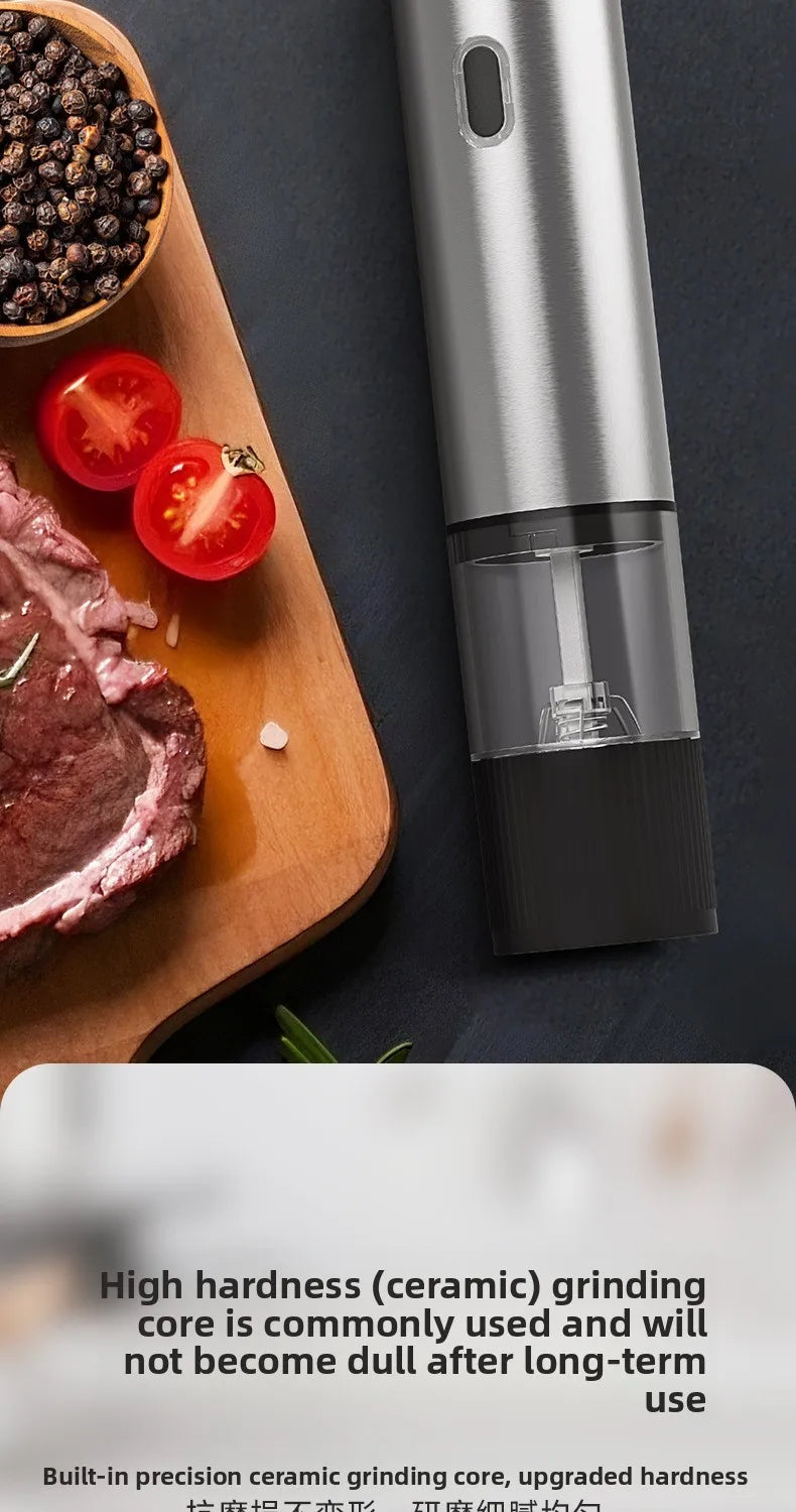 Electric Salt and Pepper Grinder Automatic Rechargeable Pepper Mill Shakers Adjustable Coarseness Kitchen Appliances