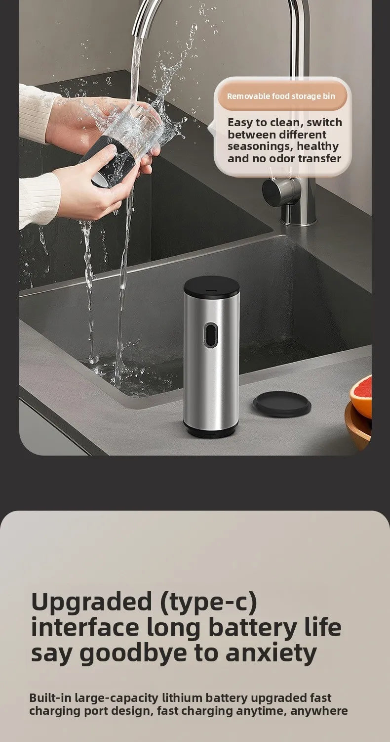 Electric Salt and Pepper Grinder Automatic Rechargeable Pepper Mill Shakers Adjustable Coarseness Kitchen Appliances