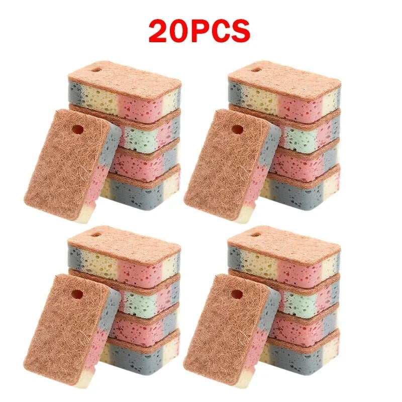 Cleaning Tools 5/10/20 Pieces Dishwashing Sponge Wood Pulp Cotton Color Magic Cleaning Sponge Pot Brush Kitchen Washing Tools