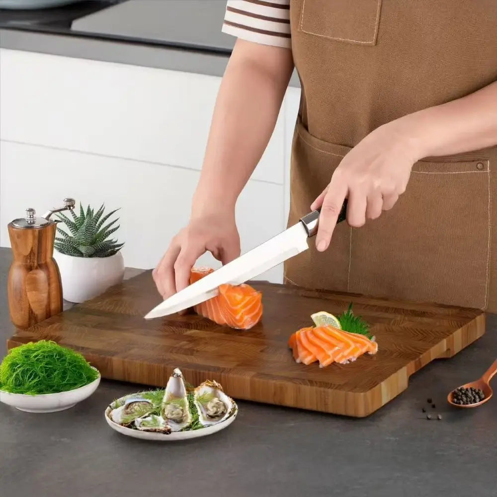 Multifunctional Thickened Teak Wood Cutting Board Double-sided Rectangular Chopping Board Non-slip Large Size Serving Board Home
