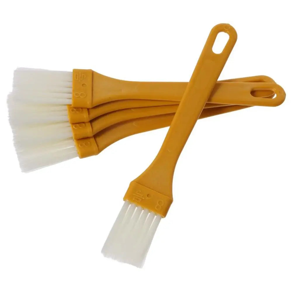 5 Pcs Yellow Pastry Brush Heat Resistant PET Silk Basting Brush for Cooking Multi-purpose Plastic Handle Food Brush Kitchen