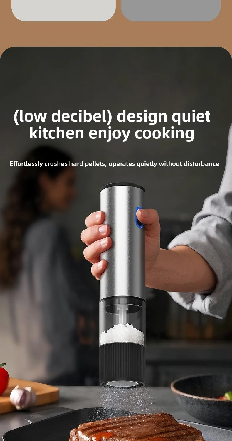 Electric Salt and Pepper Grinder Automatic Rechargeable Pepper Mill Shakers Adjustable Coarseness Kitchen Appliances