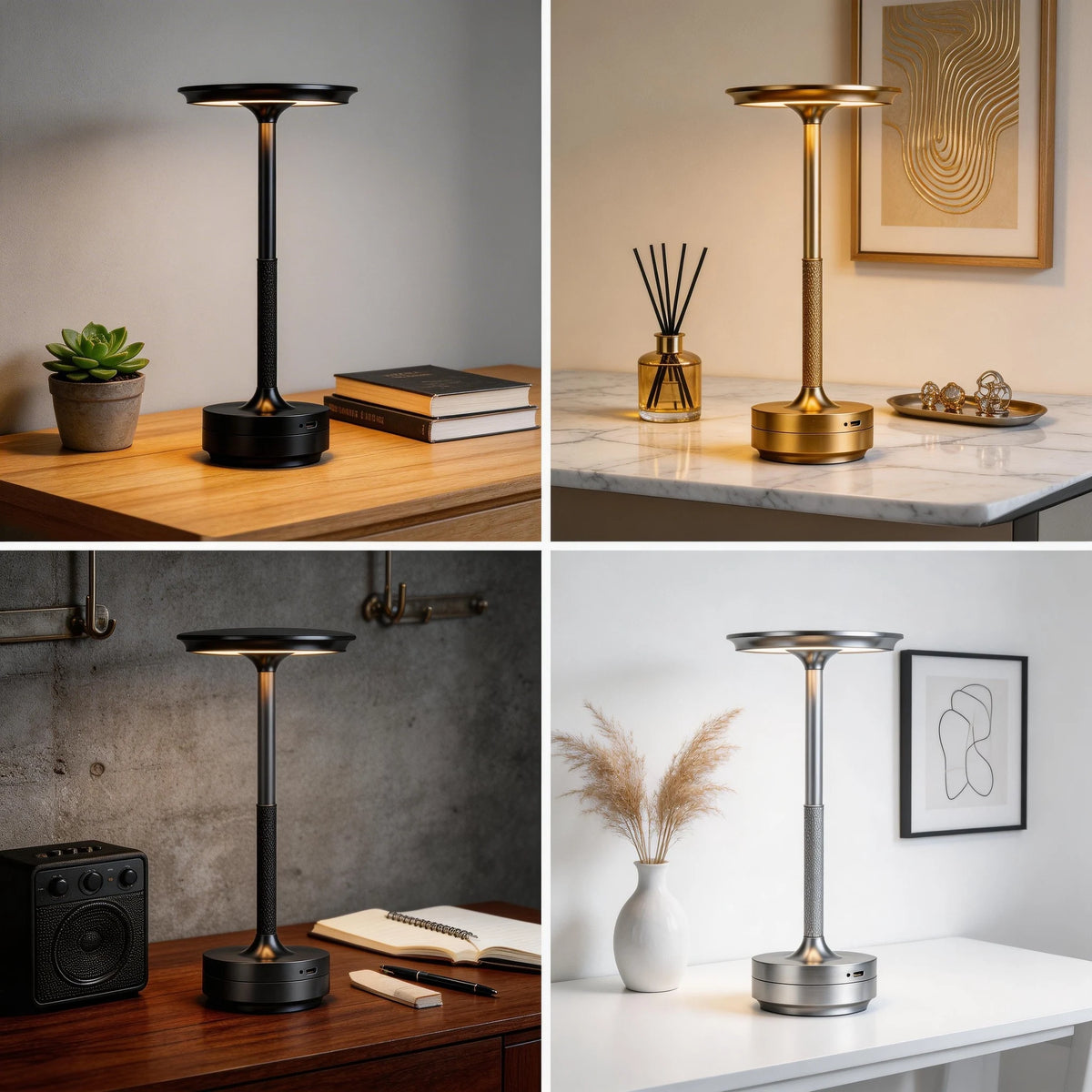 Modern Creative LED Table Lamp USB Charging Portable Touch Dimming Bedroom Bedside Atmosphere Light for Hotel Restaurant Bar