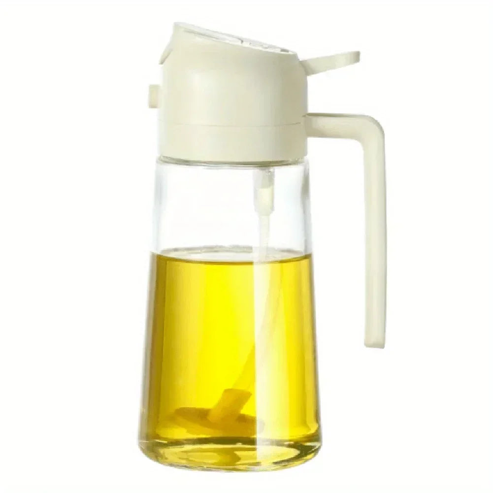 2 in 1 Pour Spray Sprayer Bottle for Kitchen Oil Sprayer Cooking 17oz/500ml Plastics Bottle Food-grade Oil Mister for Air Fryer