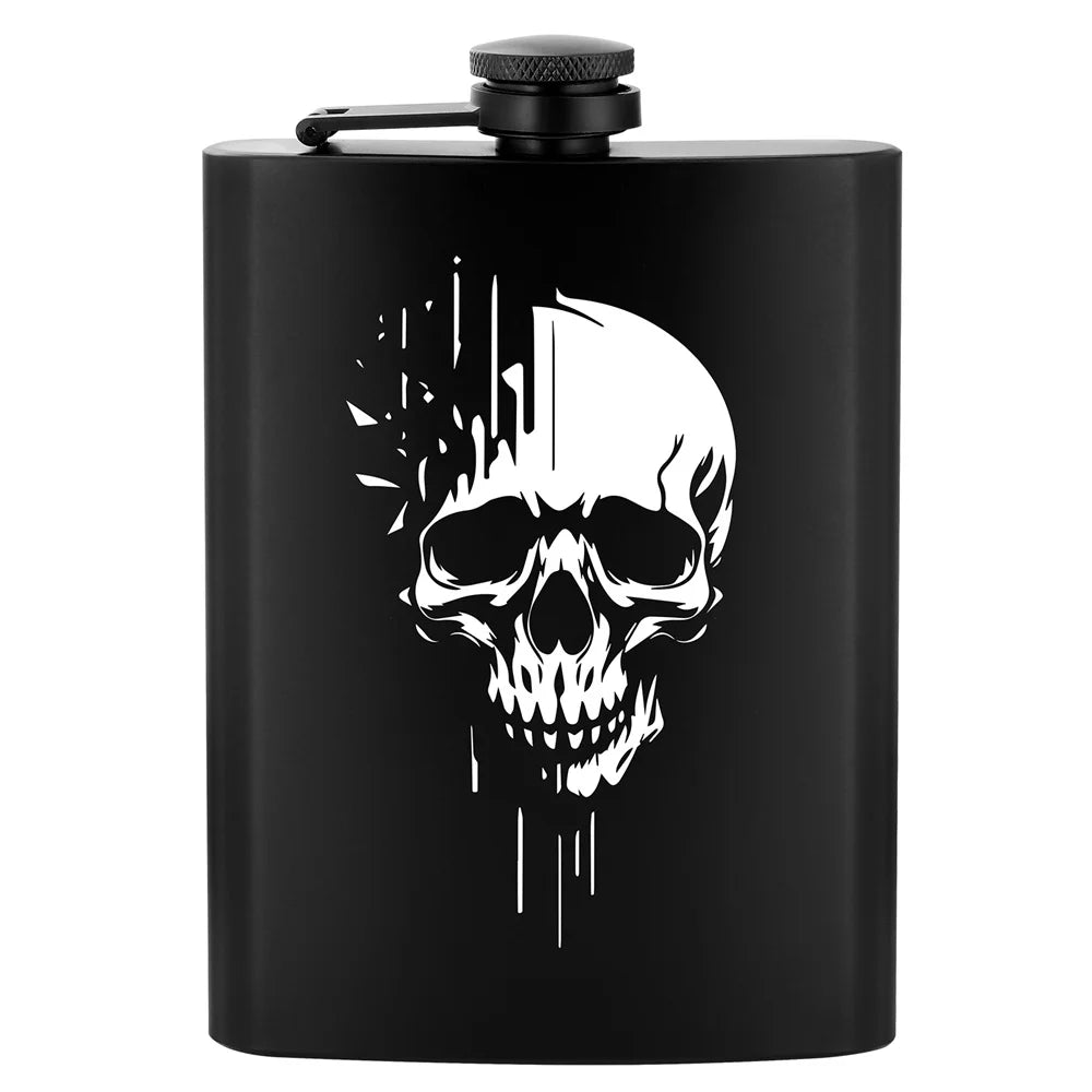 Punk Skull Decor Portable 8 oz Wine Pot Pocket Bottle Travel Outdoor Camping Hip Flask Gift Men