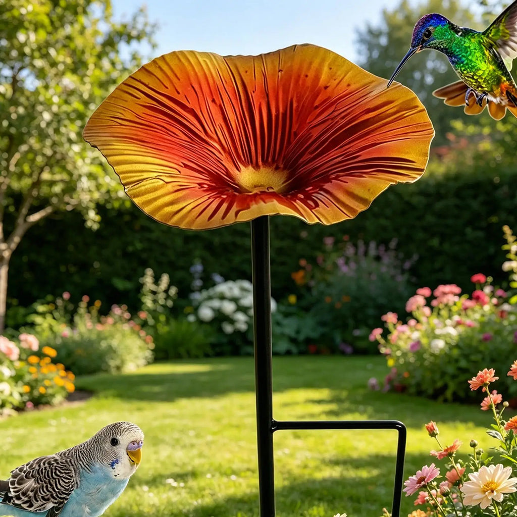Flower Bird Feeder Garden Bee Water Feeder with Stake Hummingbird Watering Station for Outdoor Backyard Patio Porch Yard Lawn