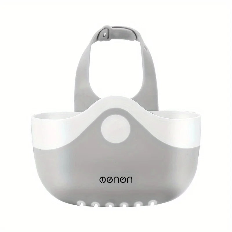 1PC Kitchen Faucet Storage Rack, Non Perforated Sink Sponge Drain Hanger, Sink Cloth Storage Basket