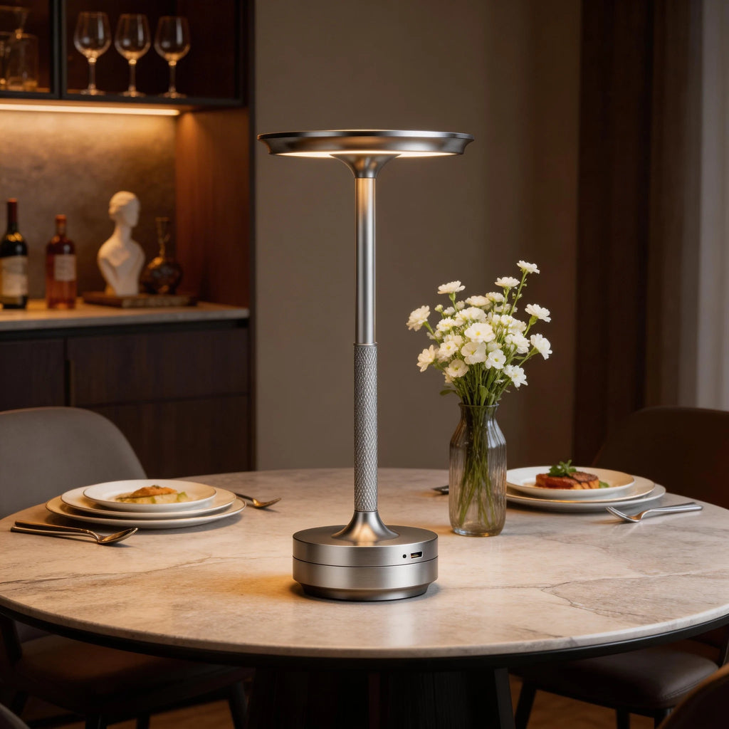 Modern Creative LED Table Lamp USB Charging Portable Touch Dimming Bedroom Bedside Atmosphere Light for Hotel Restaurant Bar