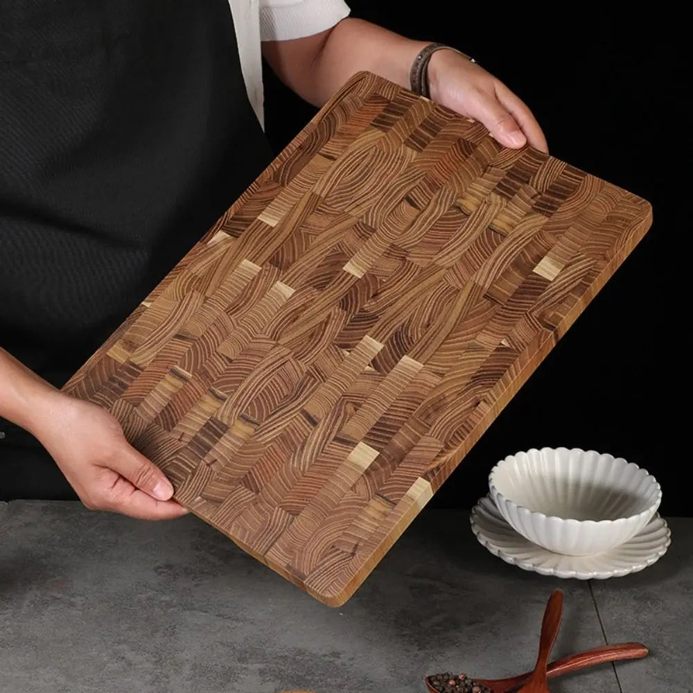 Multifunctional Thickened Teak Wood Cutting Board Double-sided Rectangular Chopping Board Non-slip Large Size Serving Board Home