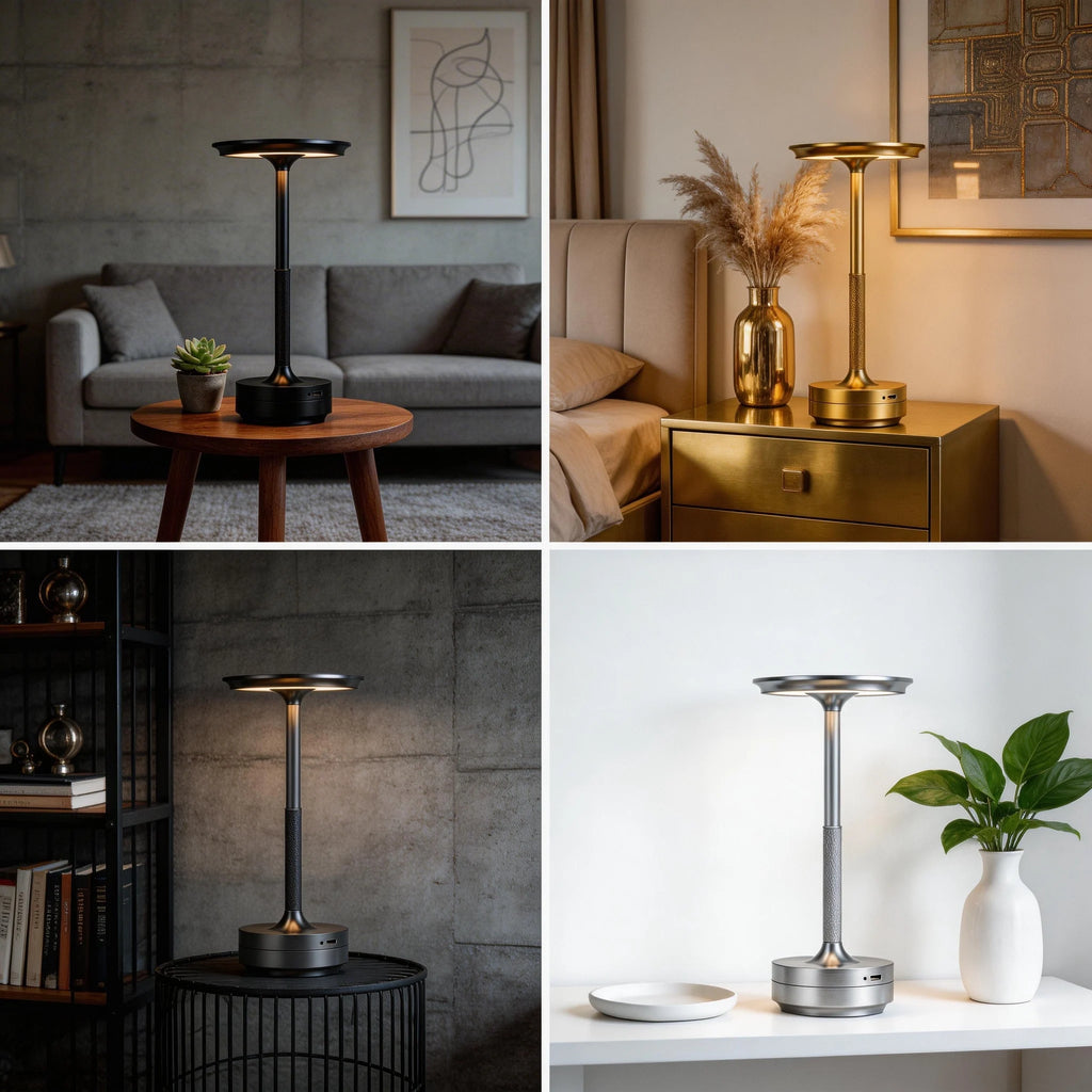 Modern Creative LED Table Lamp USB Charging Portable Touch Dimming Bedroom Bedside Atmosphere Light for Hotel Restaurant Bar