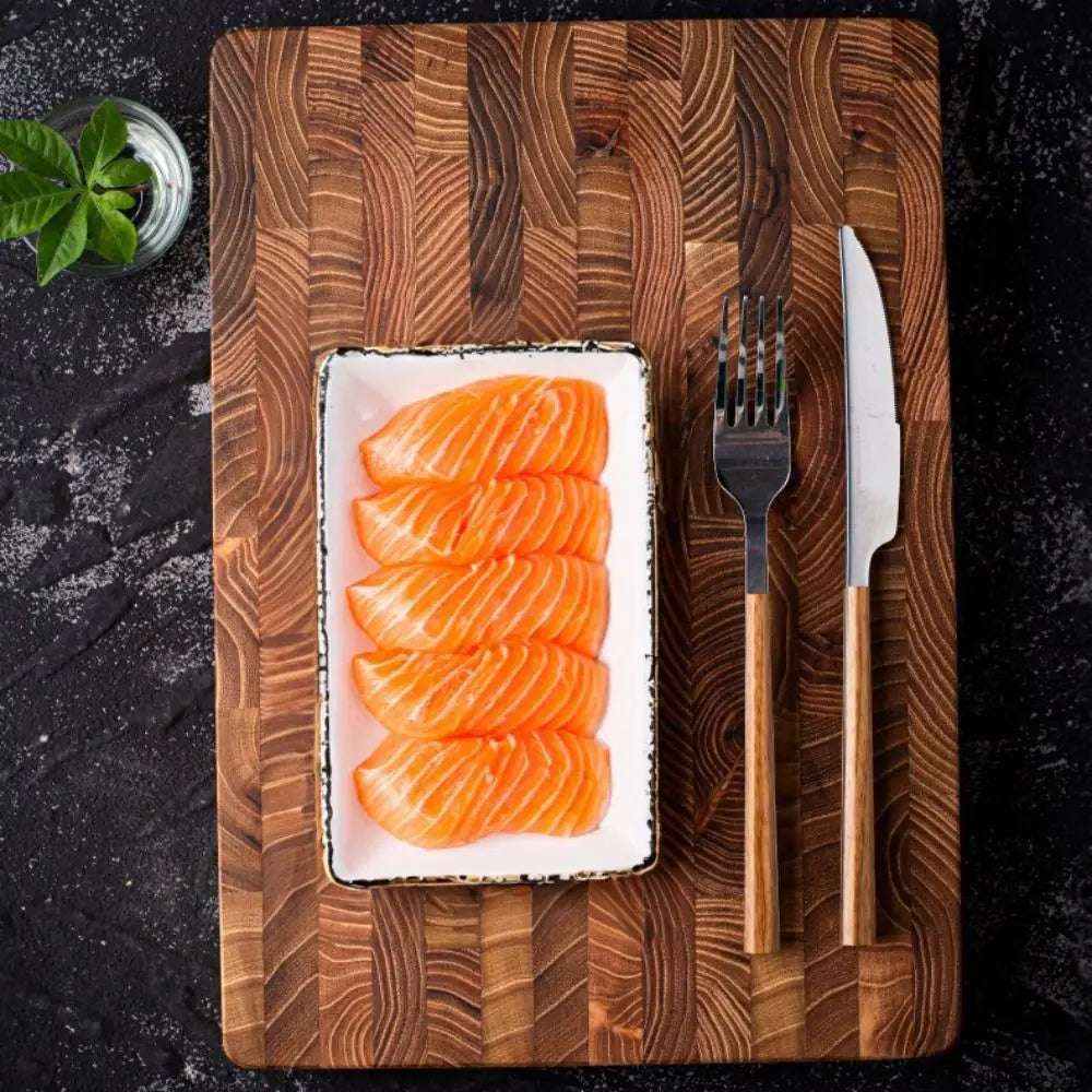 Multifunctional Thickened Teak Wood Cutting Board Double-sided Rectangular Chopping Board Non-slip Large Size Serving Board Home