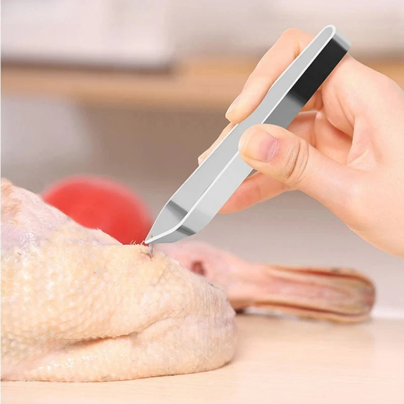 1pcs 430 Stainless Steel Fish Bone Tweezers Pincer Clip Puller Remover Tongs Fish Bone Plucking Clamp Kitchen Gadgets Tools