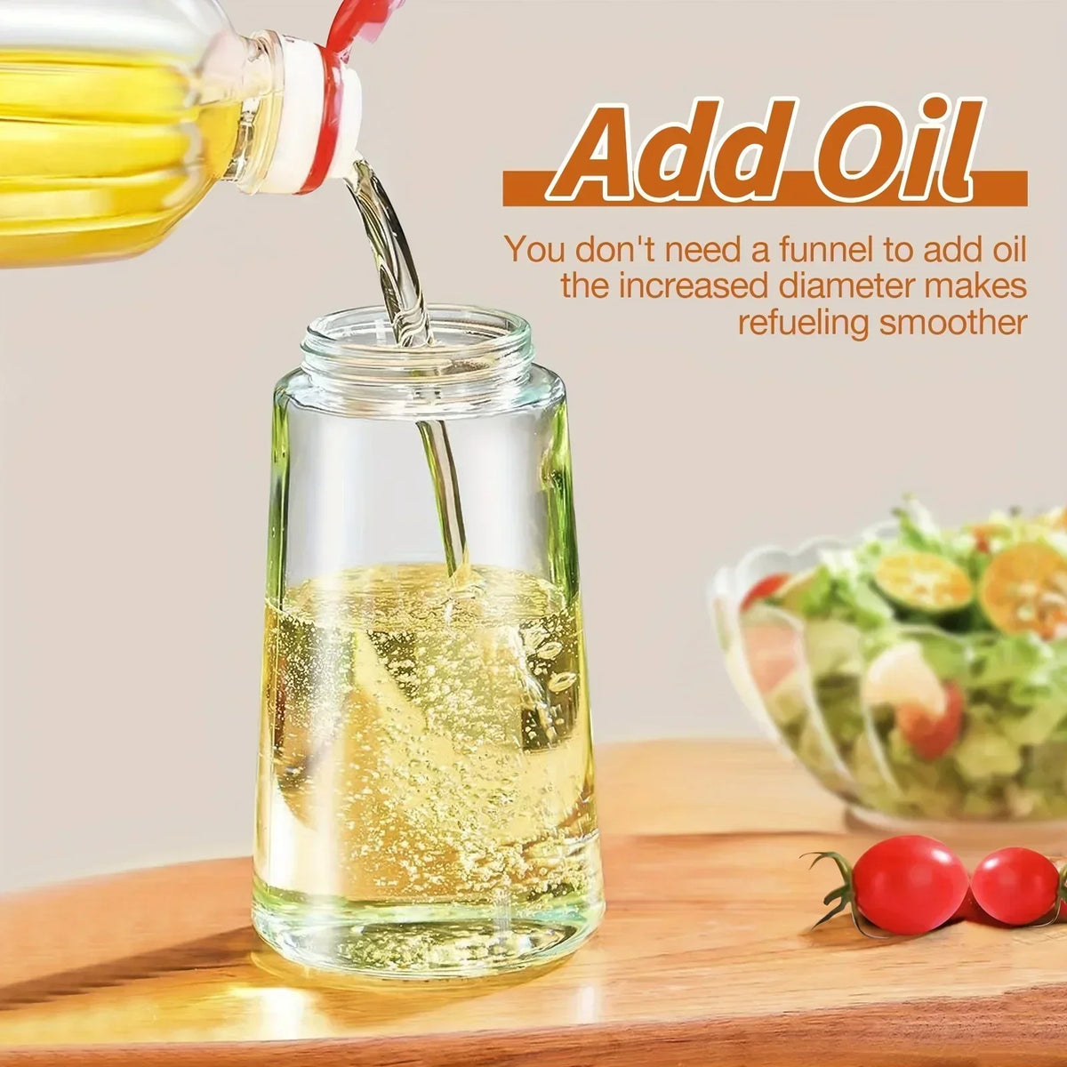 2 in 1 Pour Spray Sprayer Bottle for Kitchen Oil Sprayer Cooking 17oz/500ml Plastics Bottle Food-grade Oil Mister for Air Fryer