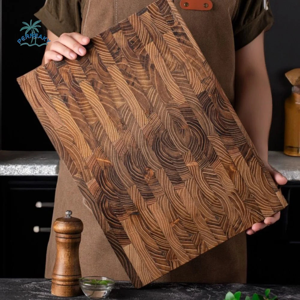 Multifunctional Thickened Teak Wood Cutting Board Double-sided Rectangular Chopping Board Non-slip Large Size Serving Board Home