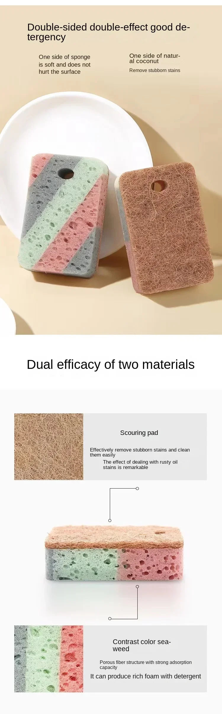Cleaning Tools 5/10/20 Pieces Dishwashing Sponge Wood Pulp Cotton Color Magic Cleaning Sponge Pot Brush Kitchen Washing Tools