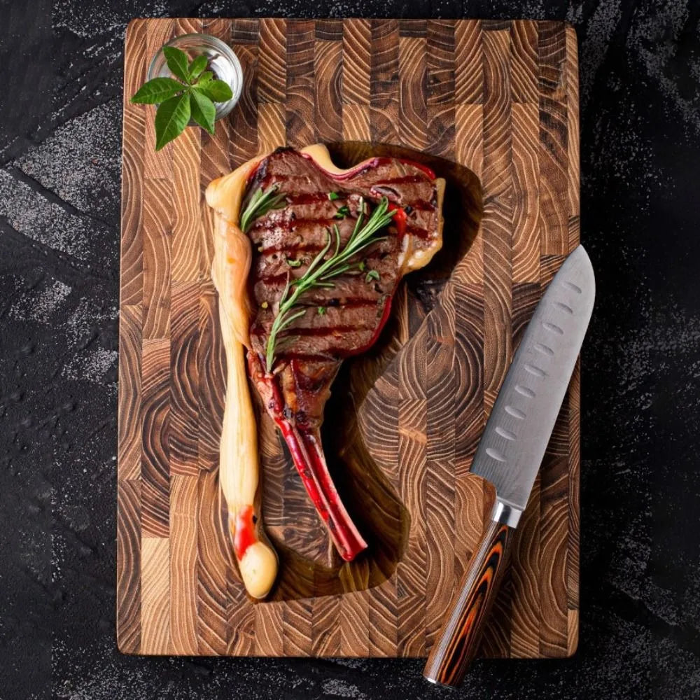 Multifunctional Thickened Teak Wood Cutting Board Double-sided Rectangular Chopping Board Non-slip Large Size Serving Board Home
