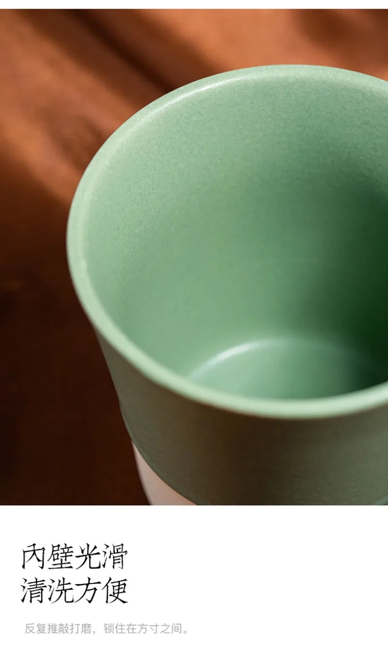 Arabic Coffee Art Ceramic Mug - Handcrafted Middle Eastern Espresso Cup with Color Glaze, Personal Drinking Gift Set