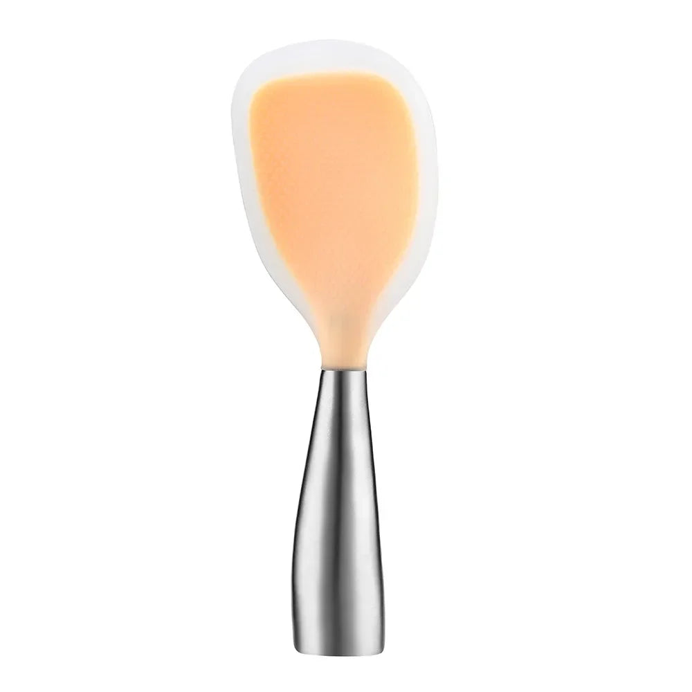 1Pcs Silicone Spoon Non-stick Cooking Spoon Anti-scalding Pot Rice High-temperature-resistant Spoon Durable Kitchen Gadgets