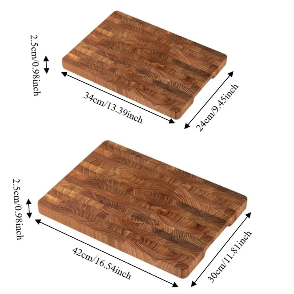 Multifunctional Thickened Teak Wood Cutting Board Double-sided Rectangular Chopping Board Non-slip Large Size Serving Board Home