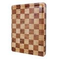 Bamboo Cutting Boards for Kitchen End Grain Wood Cutting Board with Juice Grooves & Handles Charcuterie Checkered Chopping Board