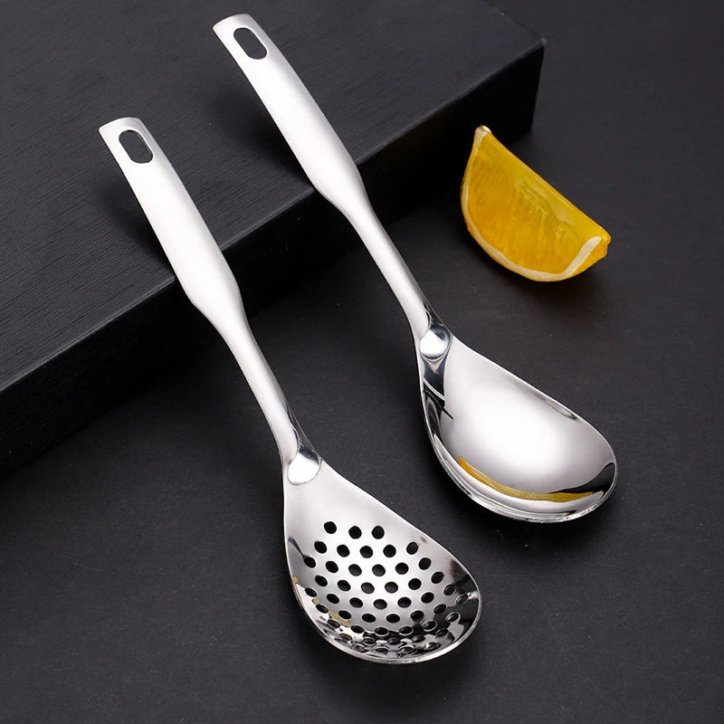 Kitchen Stainless Steel Spoon With Holes Cuisine Caviar Builder Roe Sauce Strainer Spoon Durable Kitchen Cooking Gadgets