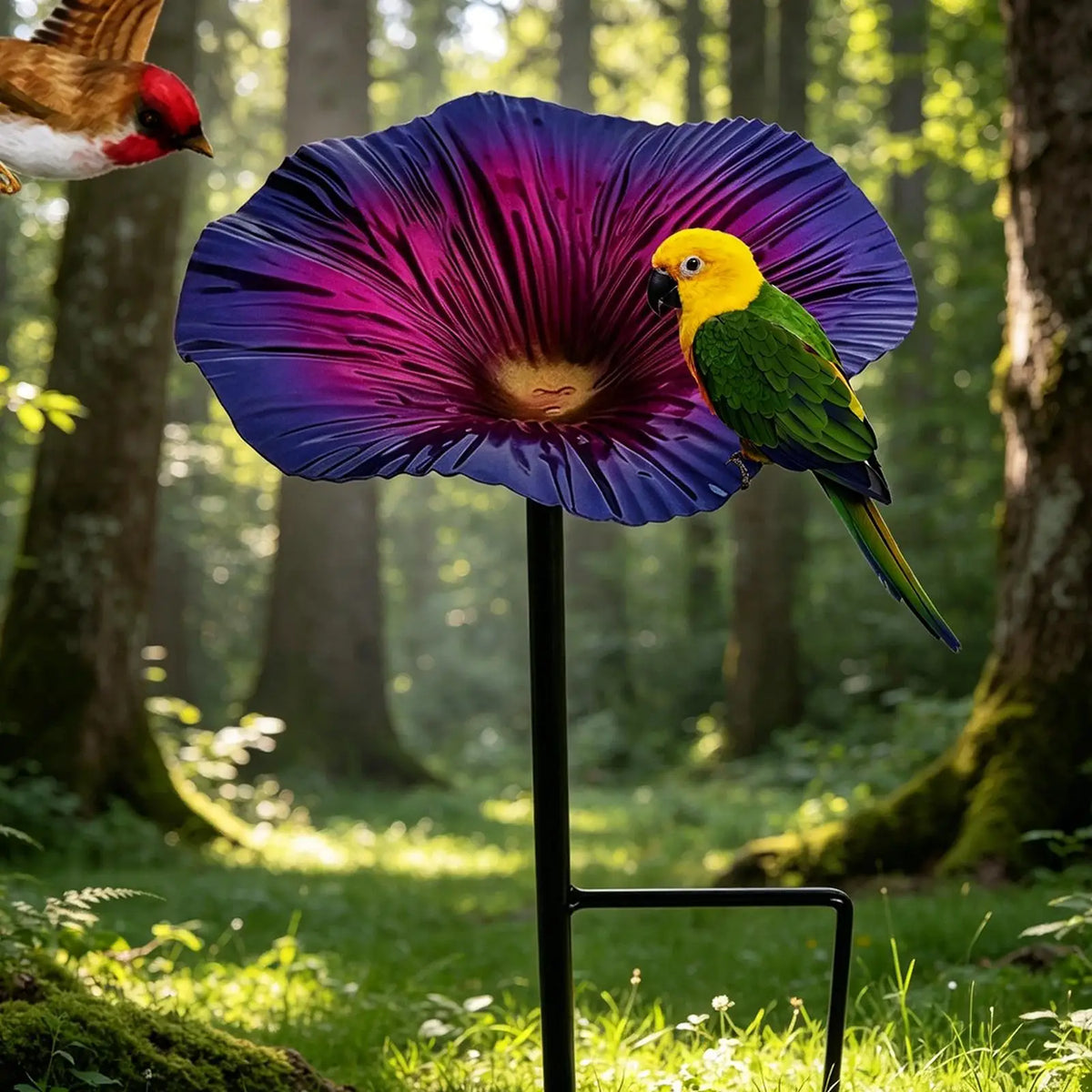 Flower Bird Feeder Garden Bee Water Feeder with Stake Hummingbird Watering Station for Outdoor Backyard Patio Porch Yard Lawn