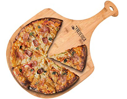 Premium Natural Bamboo Pizza Peel Paddle and Cutting Board (For Pizza, Fruit, Vegetables, Cheese)